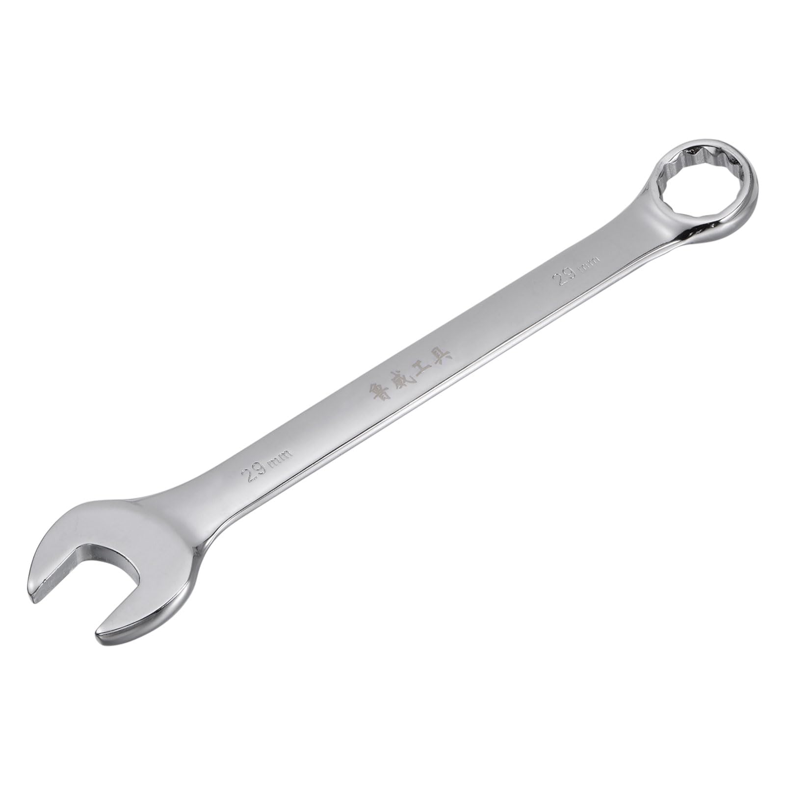 uxcell Metric 29mm 12-Point Box Open End Combination Wrench Chrome Finish, Cr-V