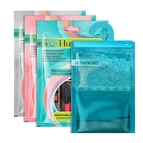 Humicure Moisture Absorber Dehumidifier Hanging Bags with 1 Litre...
