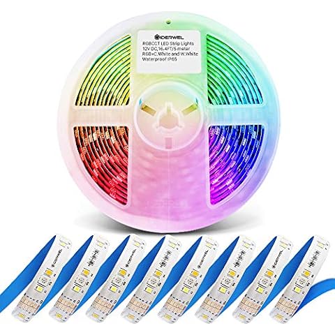 GIDERWEL RGBWW LED Streifen 12V Farbwechsel Dimmbar RGB Kaltweiß Warmweiß LED Lichtstreifen Cover
