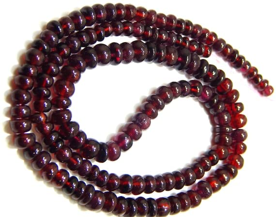 Garnet smooth beads rondell shape 4x6mm fil 18 pouces fil de grenat naturel