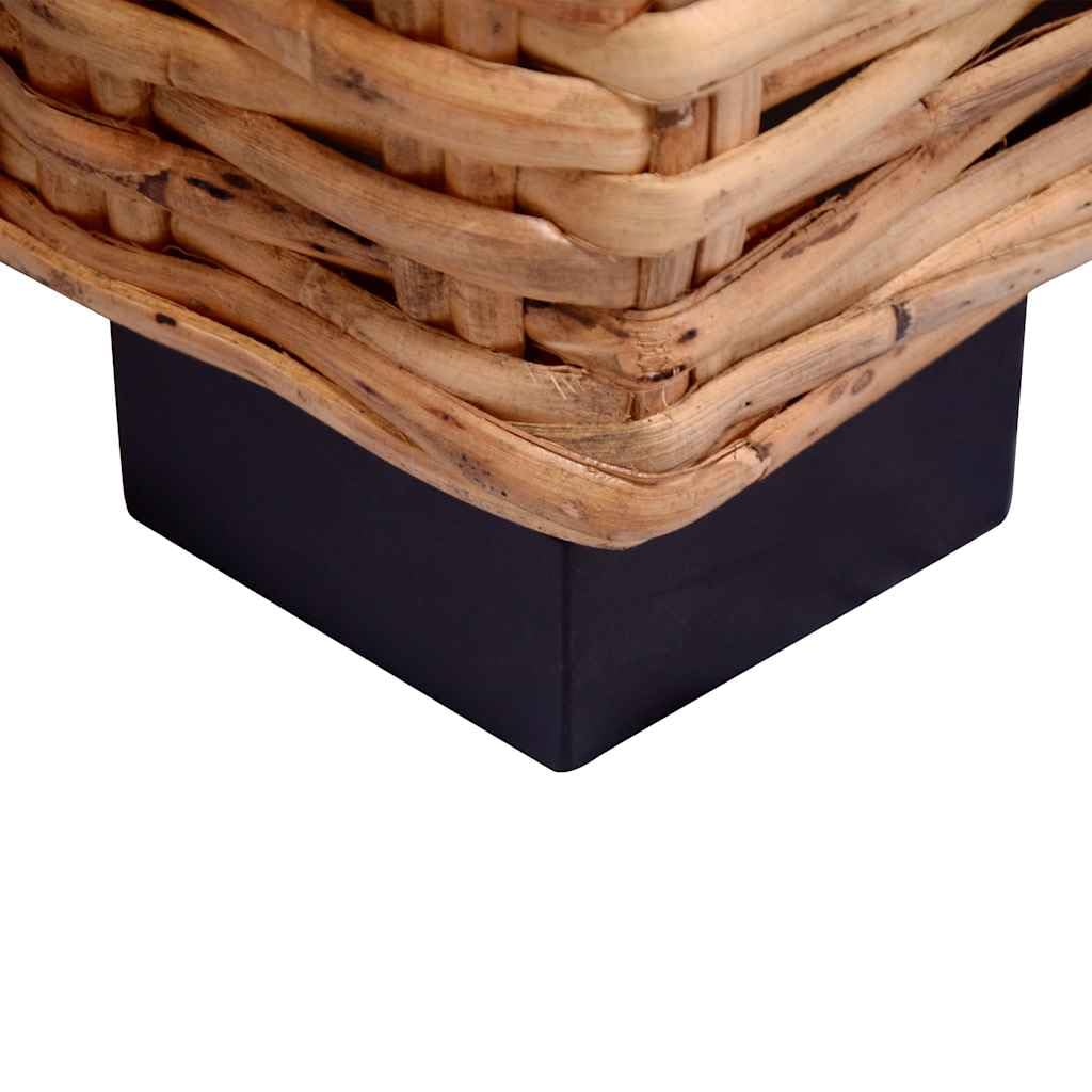 vidaXL Sofa 3-Sitzer Natürliches Rattan Loungesofa Rattansofa Couch Sitzmöbel