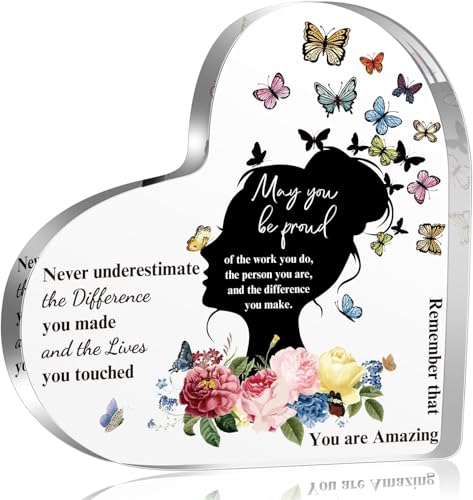 Image of Inspirational Gifts for Women Friends, Thank You Appreciation Gifts for Coworker Nurse Teacher Female Counselor Boss Lady, Birthday Farewell Gift, Butterfly Inspiration Gift Decorative Signs Plaques