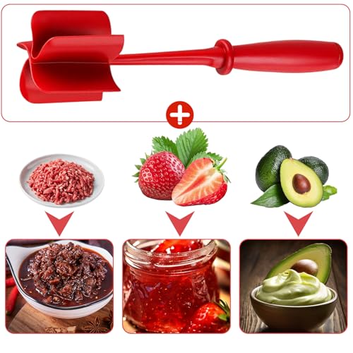 2 PCS Handheld Meat Mincers, Multipurpose Meat Chopper and Masher, Ground Beef Masher, Slip Handle, Non-Stick Mince for Mincing Beef, Chicken, Pork, Ground Turkey - Image 3
