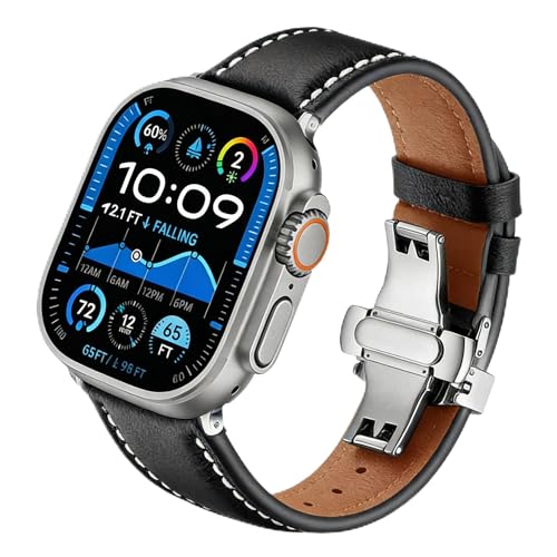 Bracelet Apple Watch en cuir naturel d'exception, élégance intemporelle pour iWatch Series 11 SE