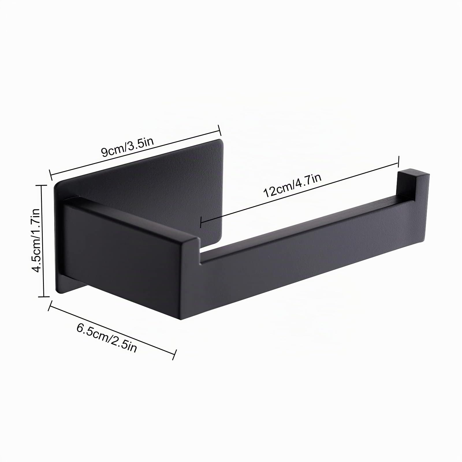 Aikzik Porta Carta Igienica, Portarotolo Carta Igienica Adesivo per Bagno e Toilette, in Acciaio Inox, Nero