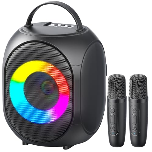 Kinglucky Karaoke Machine for Kids/Adults [Big Sound, Lightweight] Portable Karaoke Machine with 2 Wireless Microphones,Mini Karaoke with Lights/Voice Changer for Boys Girls 8-12, 3-8, Home Party