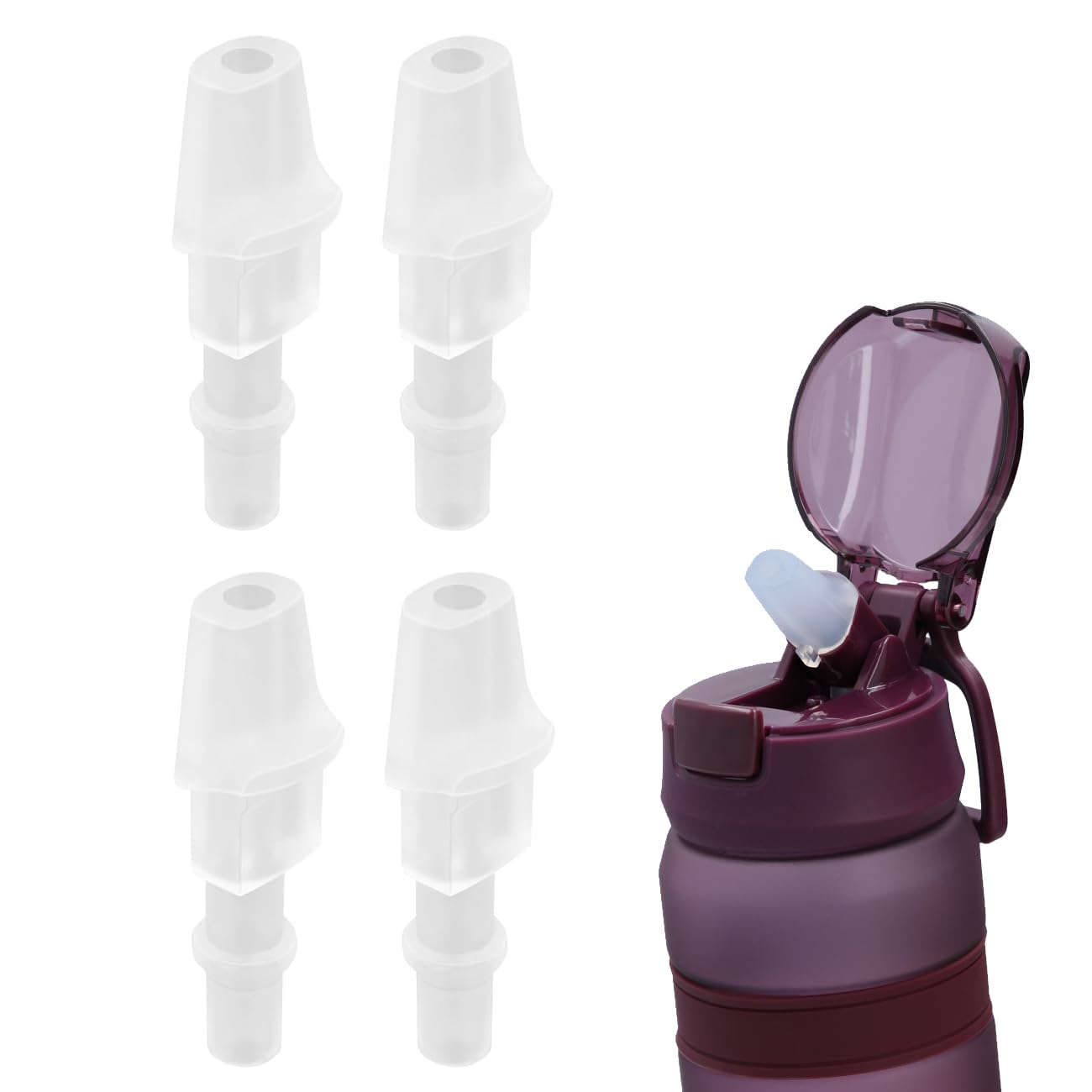 Replacement Mouthpieces for Bjpkpk Insulated Water Bottles,4PCS Silicone Water Bottle Bite Valve Replacement Leak-Proof Bjpkpk Insulated Bottle Mouthpiece,Compatible with 18 Oz & 25 Oz Bottles