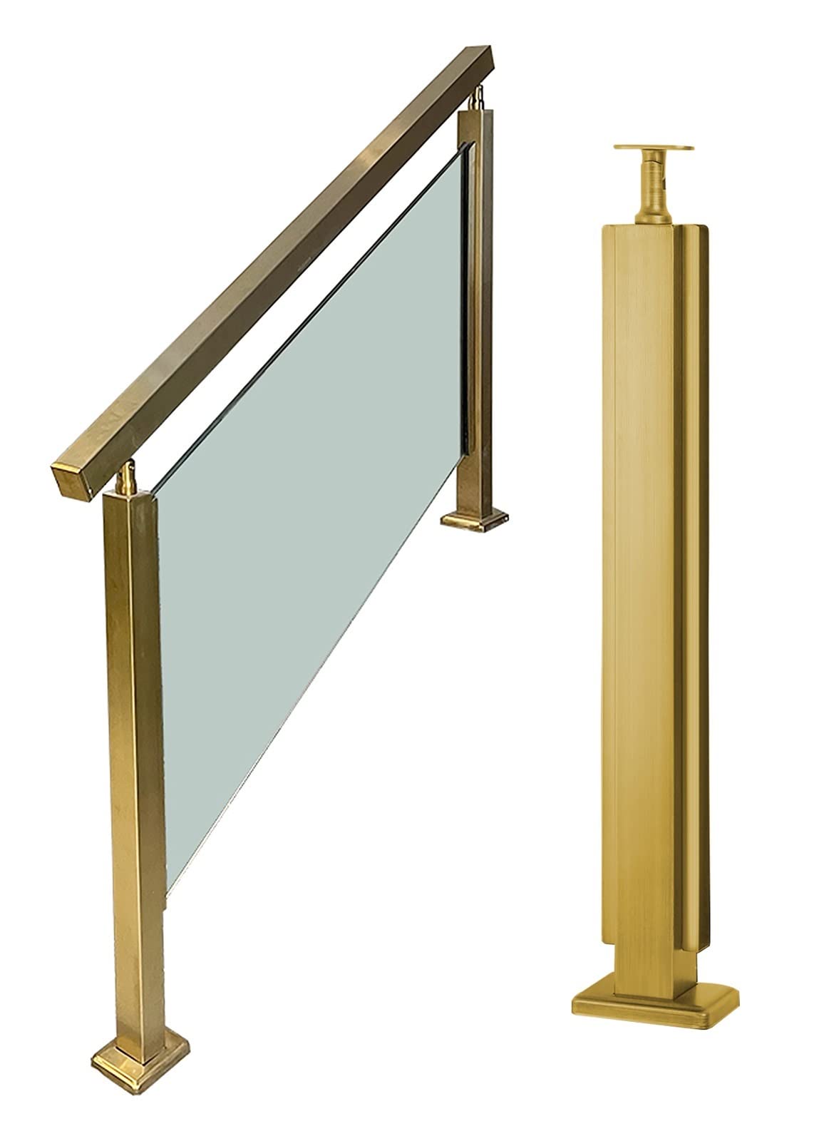 GHFXSCV Glass Railing Post System for Round/Square Handrails Staircase Railing Column for Commercial Use in Kindergartens Lofts HotelsDurable & Stylish Design