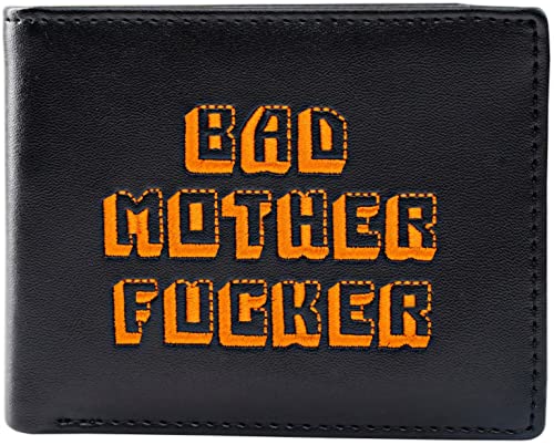 Miramax Officially Licensed Black/Orange Embroidered Bad Mother Leather Wallet2