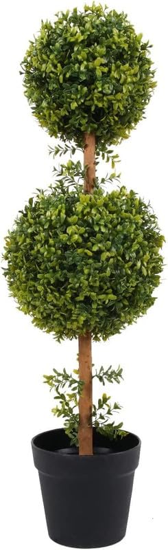 BPIL 90cm Artificial Boxwood Topiary Ball Tree, Front Porch Home Decor, Decoration Plants for Indoors in Home, Kitchen, Lounge and Office or Outdoors in Garden or Entrance — image 1