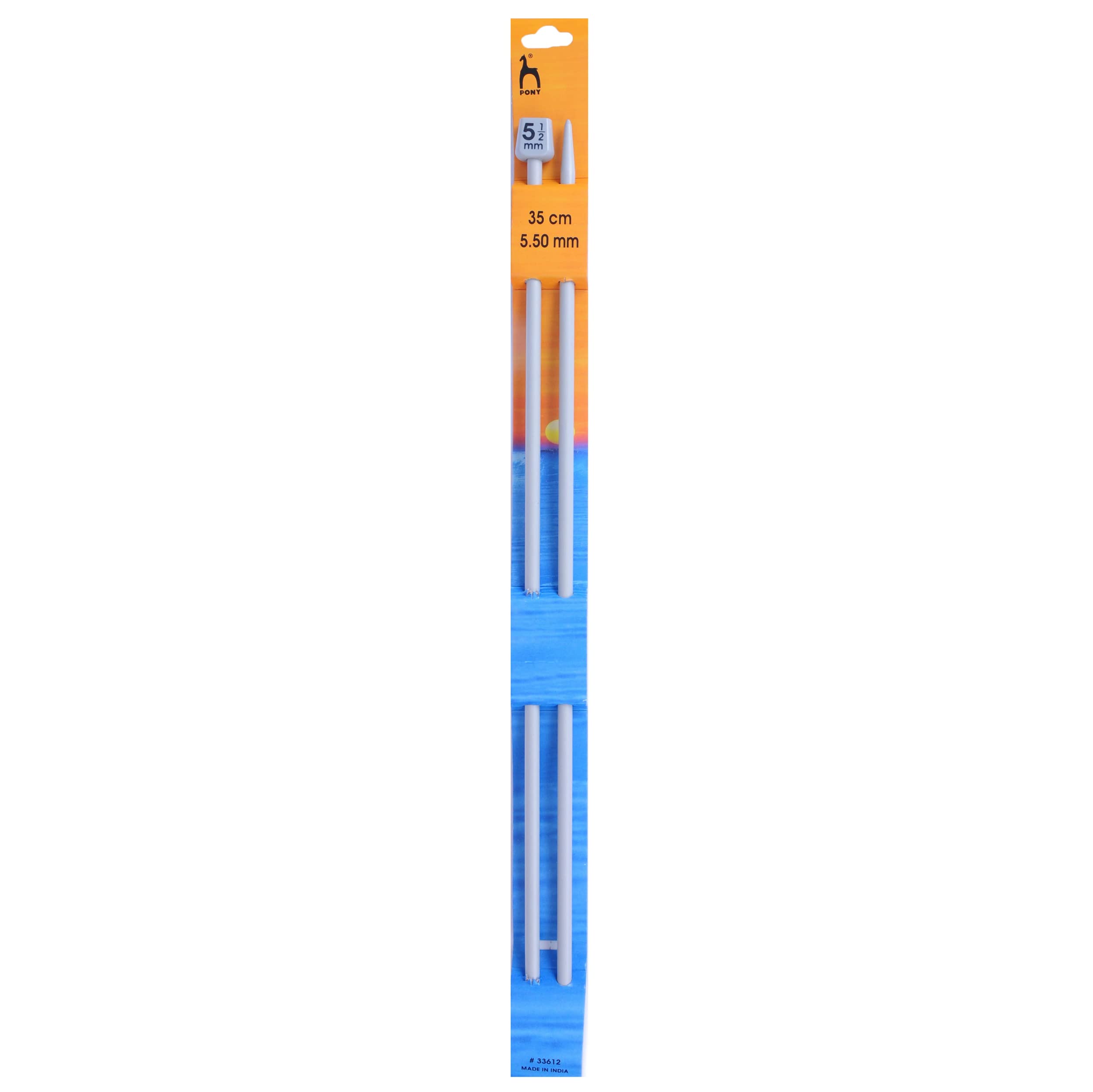 Pony P33612 Single Ended Classic Knitting Pins, Aluminium, Multi-Colour, 5.5mm