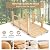 MAT EXPERT 5FT Wooden Garden Bridge, Sturdy Outdoor Pond Bridge with Safety Railings, Garden Pathway, Decorative Landscape Footpath for Backyard, Patio, Creek & Farm Decoration (Natural)