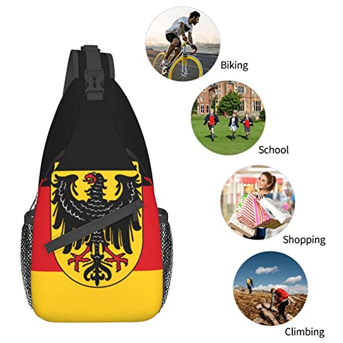 Mochila cruzada unisex bandera Alemania negra miniatura 7
