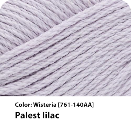 Image of Lion Brand Yarn, 24 /7 Cotton Yarn, Wisteria, Light Purple, 1 Pack | Light Worsted 100% Mercerized Cotton Yarn for Crochet, Knitting, Craft, 185 Yards of Natural Fiber for Tees, Bags, Dishcloths