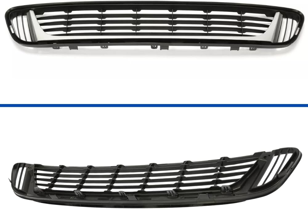 Front Bumper Lower Grille Trim Molding, Chrome Finish And Black Trim Grill, Compatible with Toyota Venza 2013 2014 2015 2016,Direct Fit Replacement