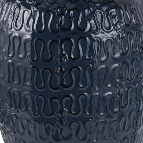 Deco 79 Metal Decorative Vase Dimensional Textured Centerpiece Vase with Wavy Pattern, Flower Vase for Home Decoration 9" x 9" x 24", Dark Blue - Image 5