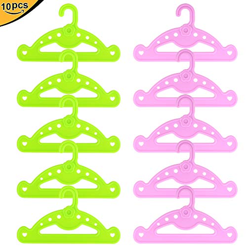 ZITA ELEMENT 10 Perchas 5 Color Rosa y 5 Color Verde Accesorios para Muñeca de 18 Pulgadas 45-46cm American Girl Doll