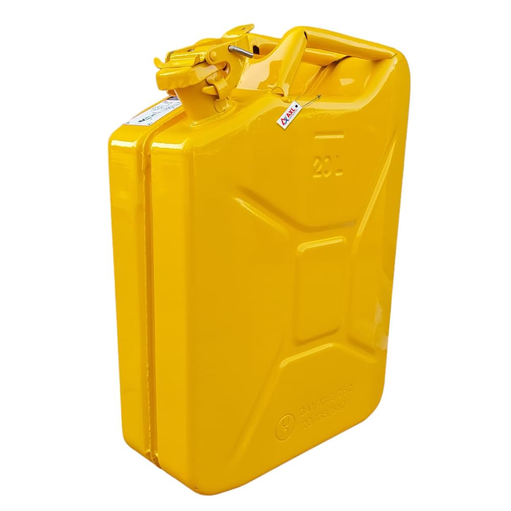 AXL's Trunk UN certified Fuel Steel Jerry Can for Petrol/diesel/kerosene Storage (20 Litres) (Yellow)-image-44