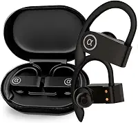 Fone de Ouvido Bluetooth 5.4 Esportivo com Microfone – Bateria de 45h, Antirruído, IPX5 à Prova d'Água – Estojo com Display LED – Ideal para Treinos, Corridas e Chamadas Nítidas