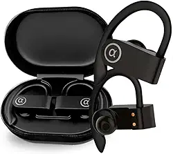 Fone de Ouvido Bluetooth 5.4 Esportivo com Microfone – Bateria de 45h, Antirruído, IPX5 à Prova d'Água – Estojo com Display LED – Ideal para Treinos, Corridas e Chamadas Nítidas