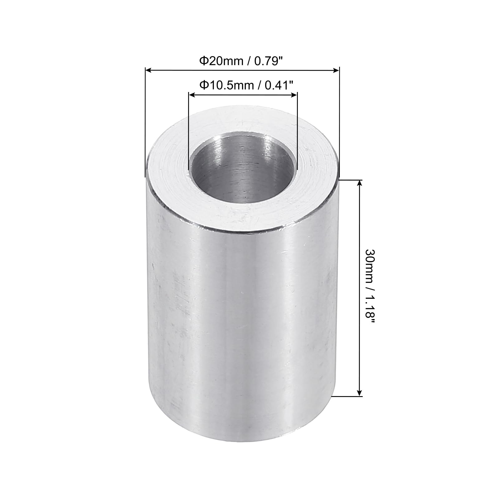 PATIKIL M10 Aluminum Spacers, 6pcs 3/8" x 3/4" Round Metal Spacers for 3/8 or M10 Screw Bolts - Image 2