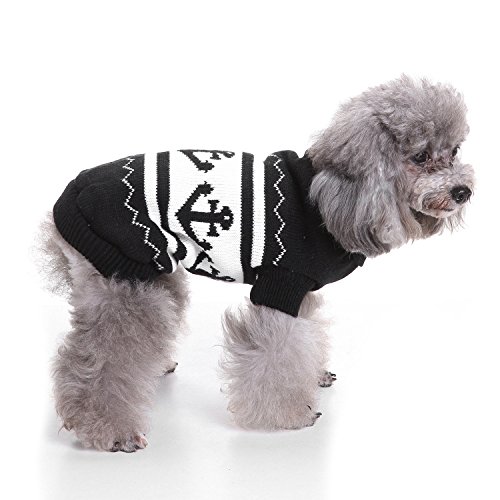 Tangpan Turtleneck Pet Dog Christmas Lapel Sweater Puppy Apparel(Sailor Meow,L)