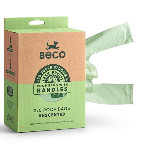 Beco Bolsas para caca de perro, 94% plástico reciclado, asas de corbata sin