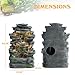 TOBYUL Outdoor/Indoor Water Fountain with LED Lights and Pump, 7-Tiers Cascading Rock Garden Fountains Waterfall, Freestanding Resin Fountain with Natural Stone Look for Patio, Garden, Porch (24
