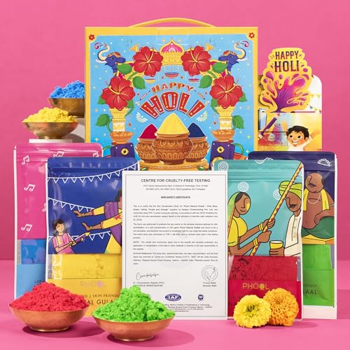 Phool 4 Pack Holi Colour- Party Pack, Pink Blue Green Yellow, | 3...
