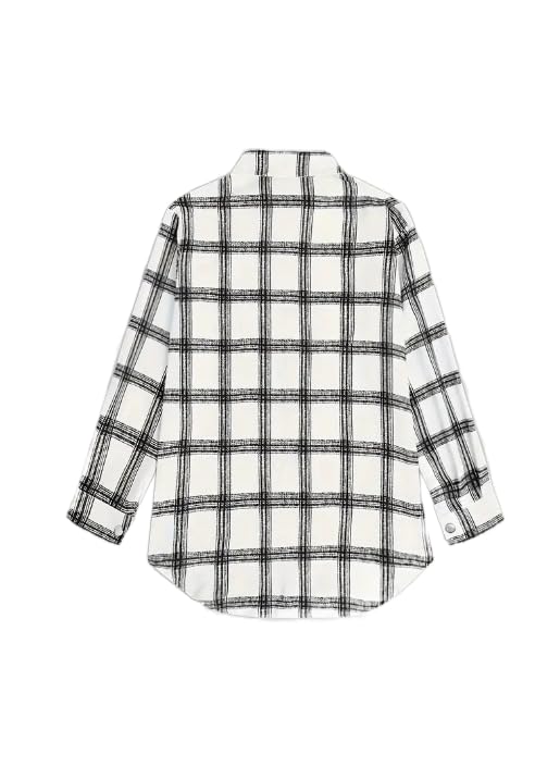 Womens Long Sleeve Plaid Shacket Button Down Oversized Shirts Jacket Casual Loose Fall Spring Blouses Tops4