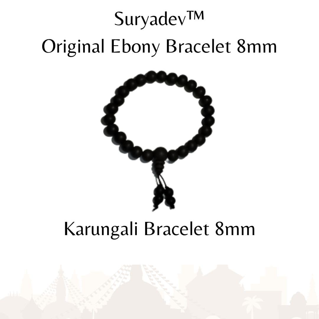 Suryadev™ Original Karungali Bracelet 8mm | Black Ebony Wood Karungali Bracelet Pack of 1, Ideal for Men and Women | 100% Natural Unpolished Ebony | கருங்காலி கை அணிகலன் (B0CDRKQ2NK) Amazon Price History, Amazon Price Tracker