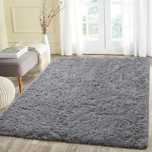 Beglad 4 ft x 5.3 ft Soft Fluffy Area Rug Modern Shaggy Bedroom