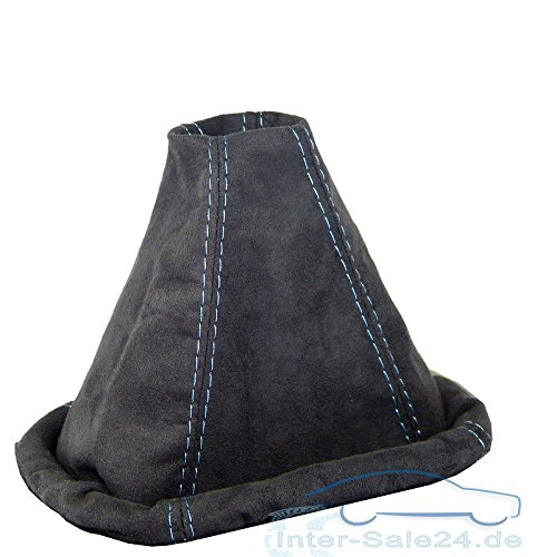 L & P Car Design L&P A0119 Schaltsack Schaltmanschette kompatibel mit VW Golf 2 II Golf 3 III Polo 6N Passat 35i UVM. weiche Microfaser Schwarz Naht Blau