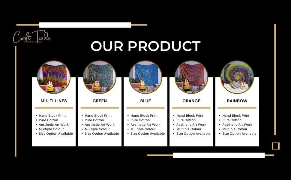 Miniatura 8 de Craft Trade Tapiz bohemio  Tapiz psicodélico para colgar en la pared, hippie indio, decoración de pared para sala de estar, decoración bohemia para