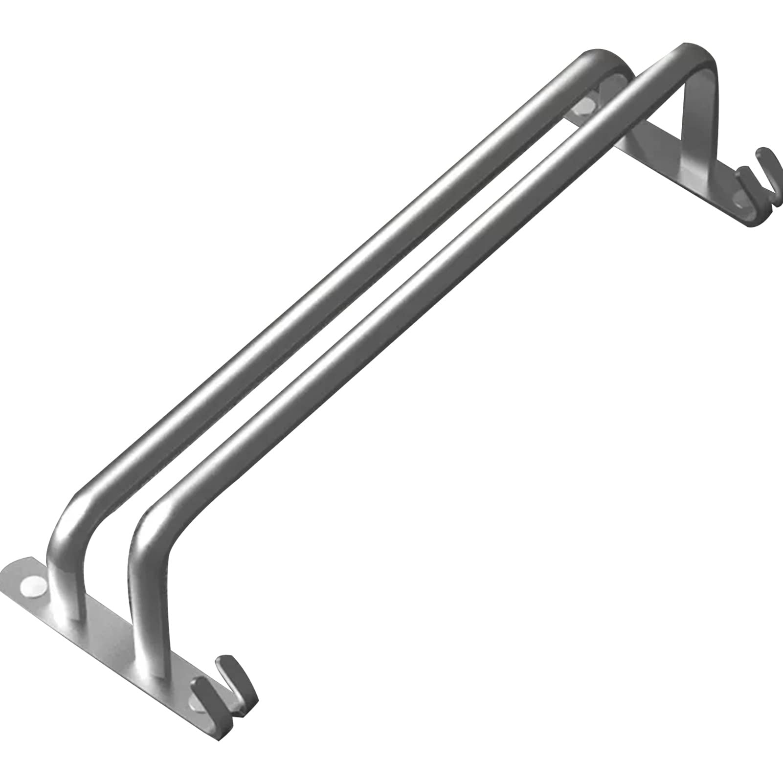 Podwójny drążek na ręczniki, ścienny uchwyt na ręczniki, aluminiowy drążek na ręczniki do wyposażenia łazienkowego i kuchennego, wykończenie w kolorze polerowanego srebra, montaż na śruby (r