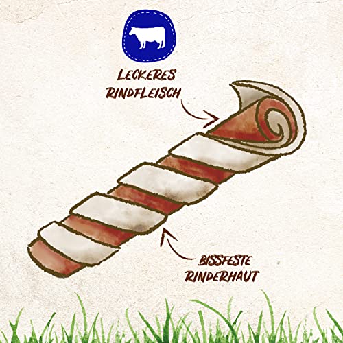 8in1 Delights Beef Twisted Sticks - gesunde Kaustangen für sensible Hunde, hochwertiges Rindfleisch eingewickelt in Rinderhaut, 35 Stück