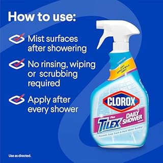 Clorox Plus Tilex Daily Shower Cleaner, 32 Fluid Ounce Spray Bottle, Pack of 3