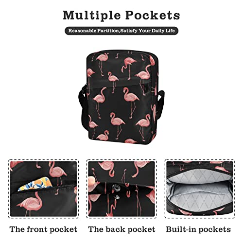 ALAZA Modern Flamingo Crossbody Bag Small Messenger Bag Shoulder Bag with Zipper for Women Men2