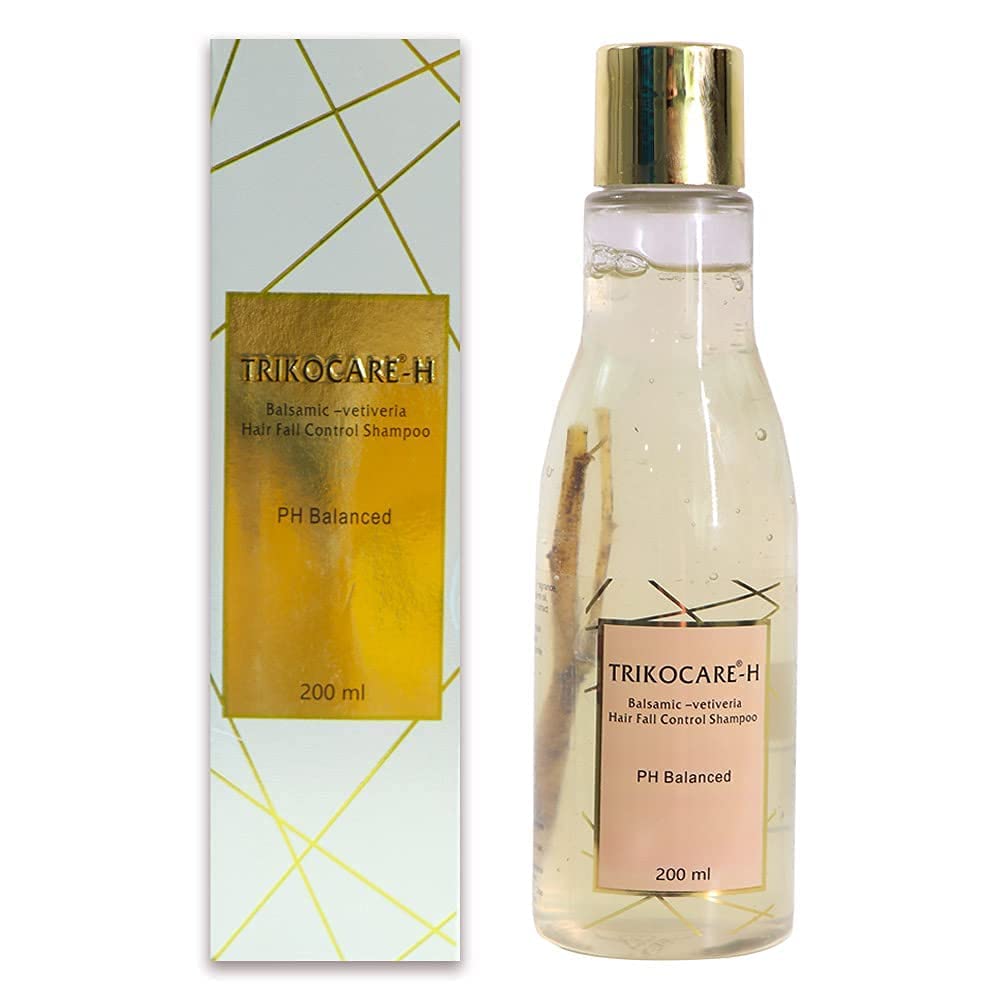 Trikocare-H Hair Fall Control Shampoo 200 ml | pH Balanced Balsamic Vetiver Shampoo | Gentle Scalp Cleanser for Hair Strength & Smoothness | Suitable for Men & Women-picture-51