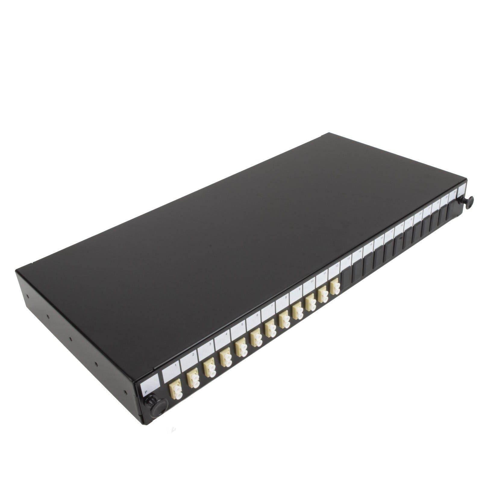 kenable Panneau de brassage fibre optique 24 ports avec 12 modules LC duplex MM adaptateur 24 fibres