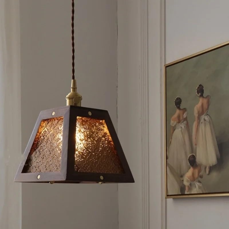 Lampe suspendue en verre clair au design loft rétro avec fil réglable de 200 cm
