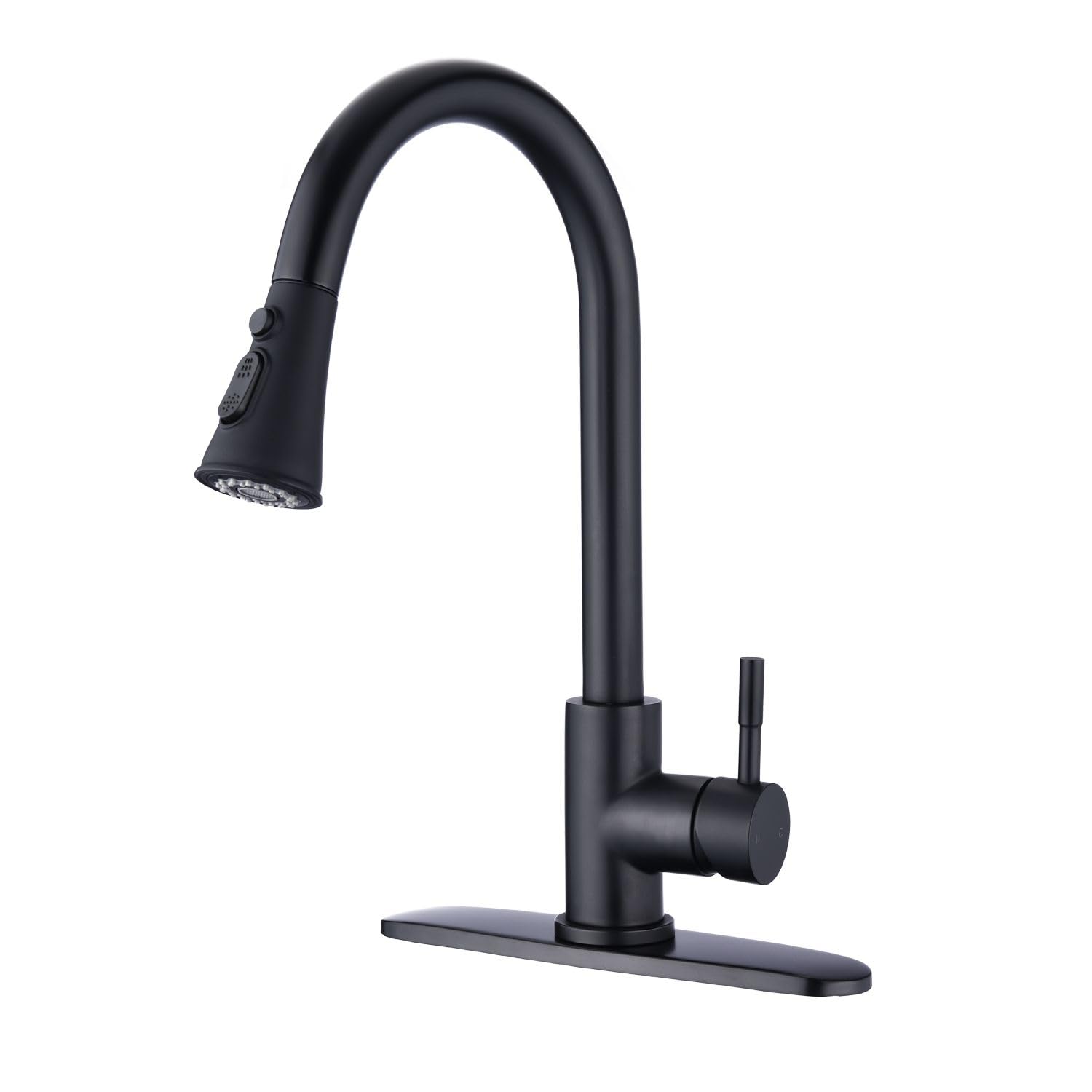 Robinet de cuisine à tirette au design épuré noir mat anti-trace