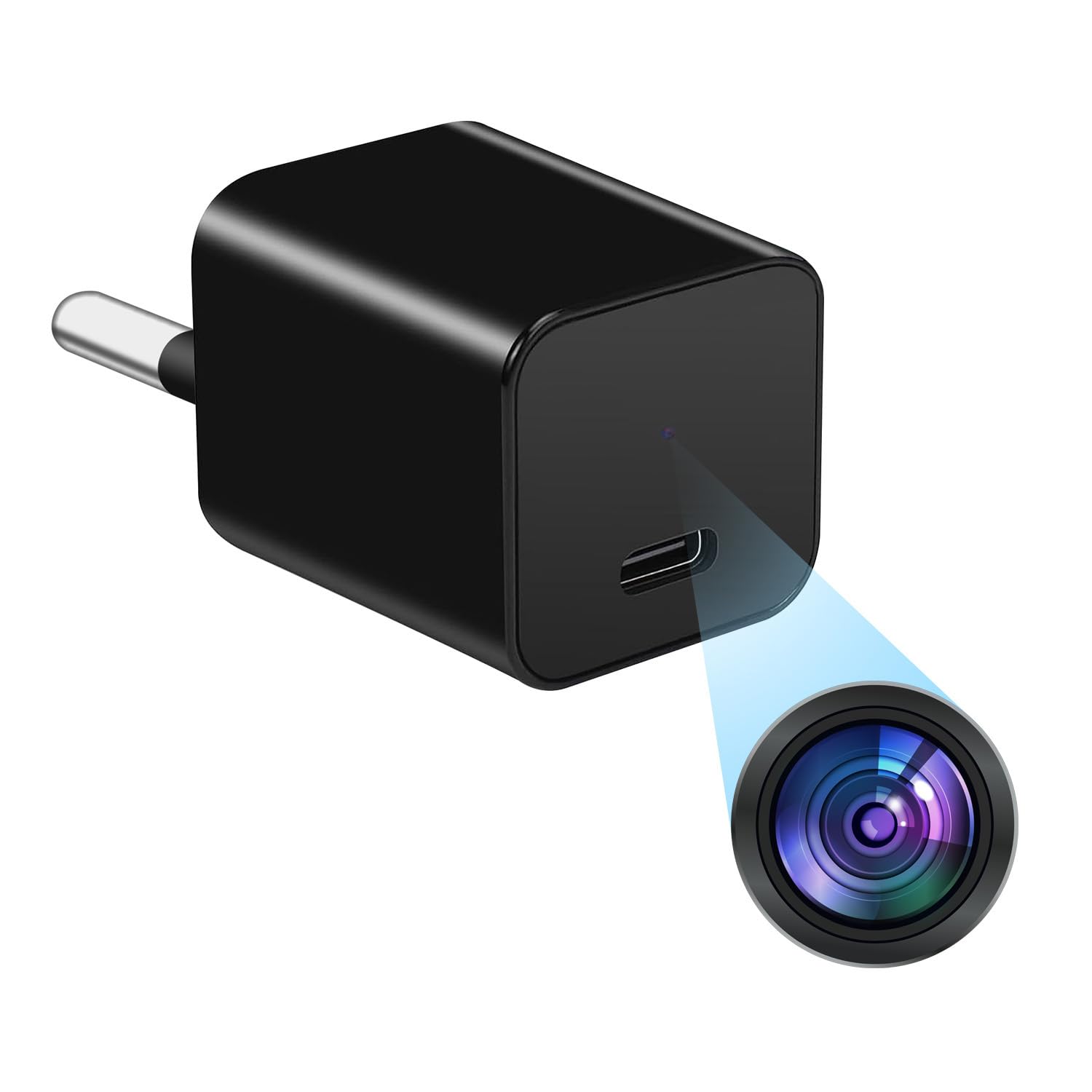 Cámara espía oculta, mini cámara, cámara niñera en alta definición 1080P,con función de detección de movimiento,apta para la vigilancia de seguridad en interiores,oficinas y otros lugares,sin Wi-Fi.
