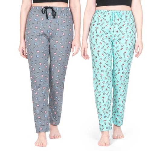 Real Basics Women's Cotton Printed Pyjama pack of 2