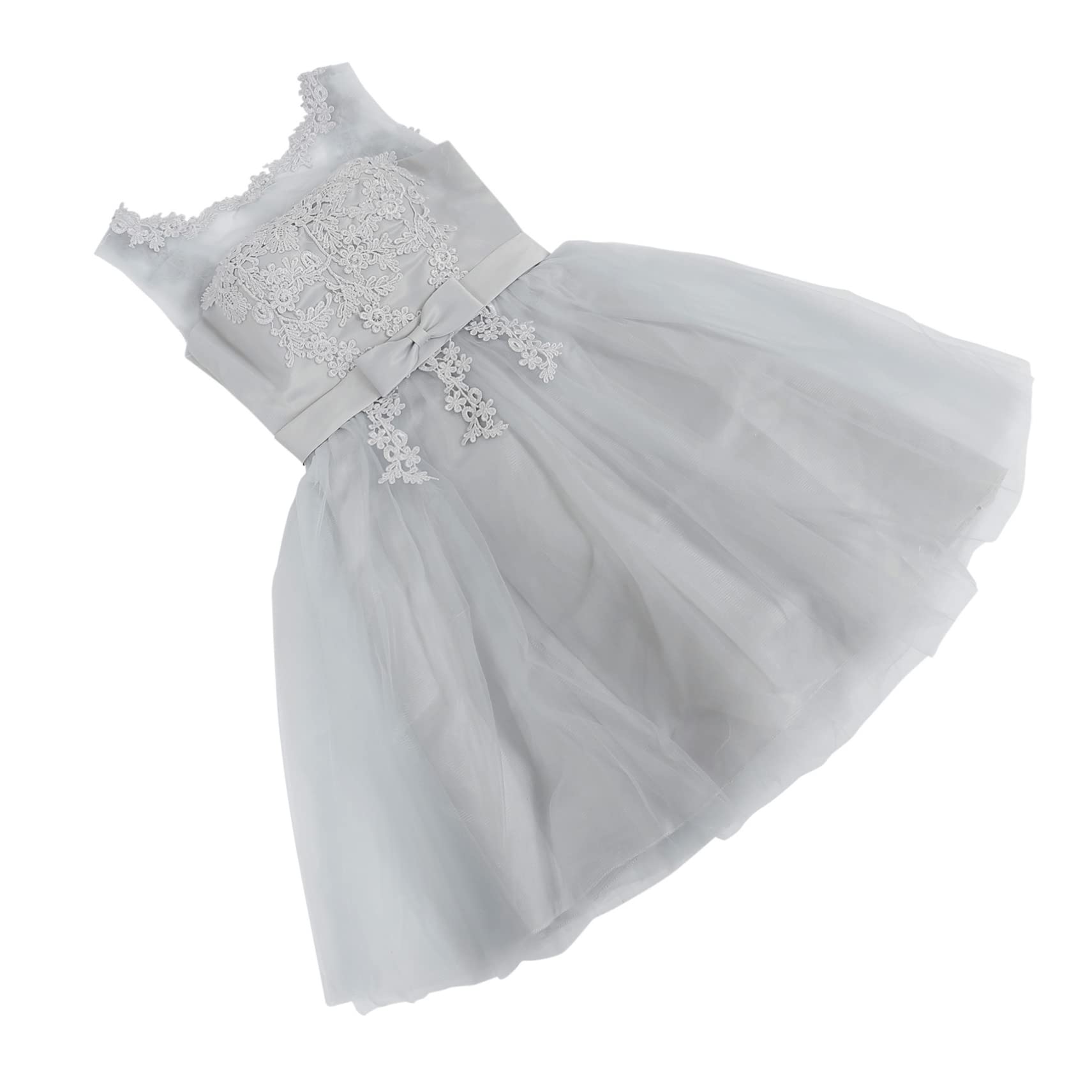 Robe de bal courte en dentelle grise taille XXL pour femme ronde