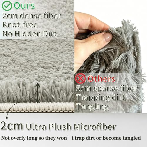 Tapis moelleux à poils longs ne perd pas ses poils antidérapant