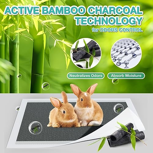 Docuwee Disposable Guinea Pig Cage Liners, Bamboo Charcoal Odor Control Pee Pads Super Absorbent Rabbits Bedding Rapid-Dry Gel Technology Potty Training Pads thumb #1