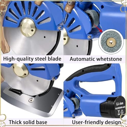 Taglierina elettrica a Batteria a 5 velocità della Lama rotativa 16.8V del Design Senza Fili Ricaricabile Automatica Sharpener di Taglio Leggero in Pelle di Cotone di Lana di Cucitura Tessile