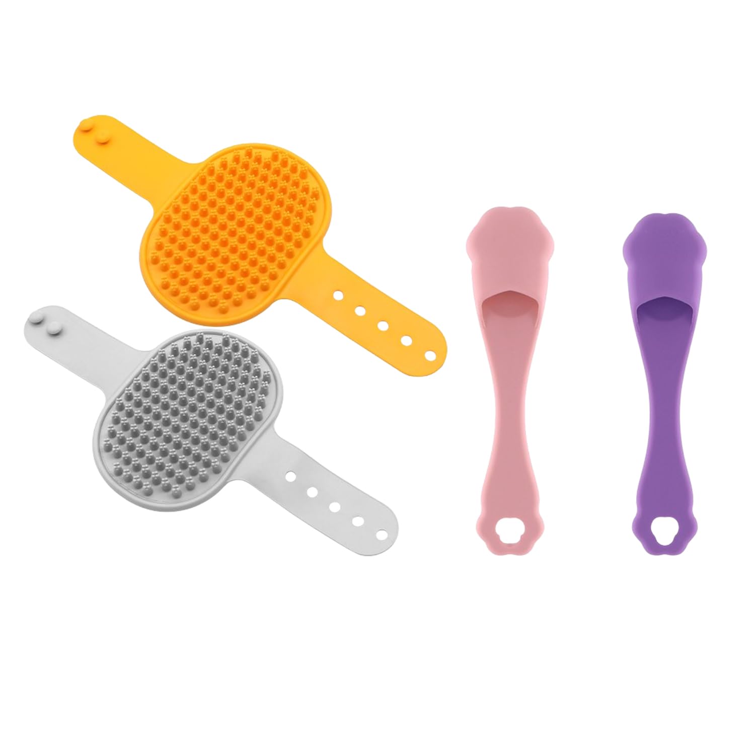 2 Piezas Cepillo Pelo Corto Perro, Cepillo Para Perros Pelo Corto, Peine Perro Pelo Corto, Cepillo Ajustable Silicona Para Mascotas, Con 2 Piezas Cepillo De Dientes Para Mascotas, Para Baño(A)