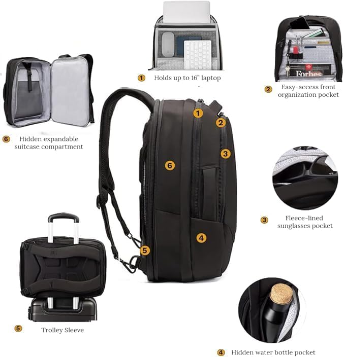 Miniatura 2 de Knack Small Series 2 - Mochila para laptop de hasta 16 pulgadas, mochila de mano Knack Bag, aprobada por la TSA, mochilas de viaje expandibles con